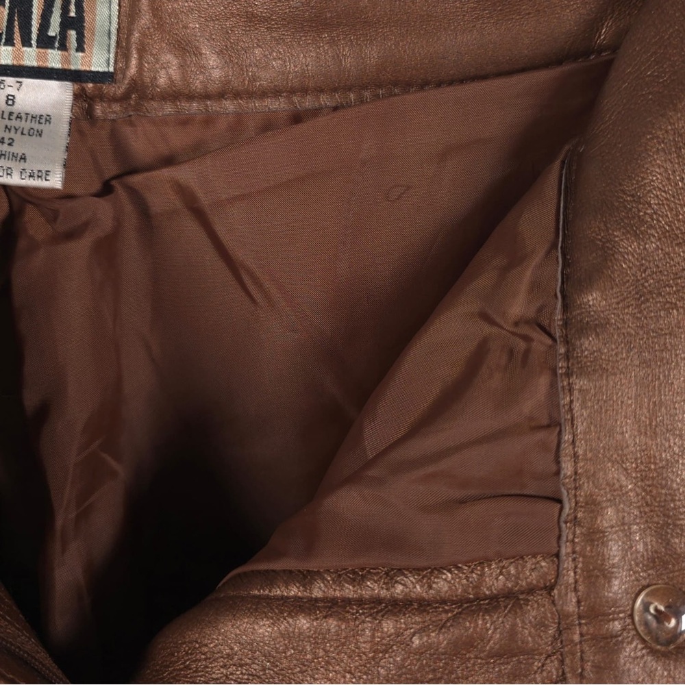 FORENZA 100% LEATHER Soft High Waist Bronze Lined Pants VTG‎ 1-9336-7 Size 8 - Picture 8 of 10